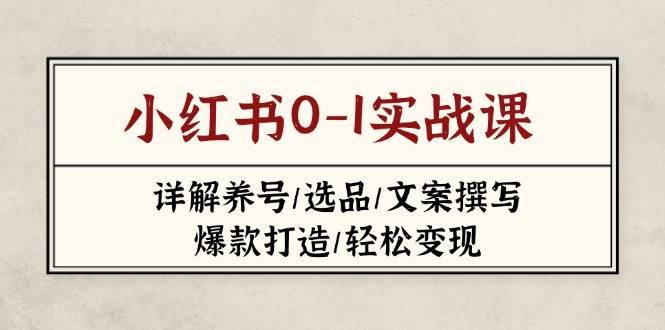 小红书0-1实战课(2023-2025)，详解养号/选品/文案撰写/爆款打造/轻松变现-云启源码