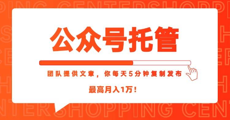 【公众号托管 】我提供文章，你每天５分钟复制发布，最高月入1W-云启源码