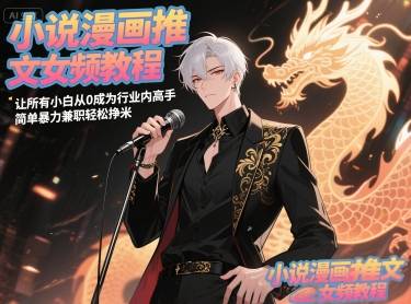 小说漫画推文女频教程，让所有小白从0成为行业内高手，简单暴力兼职轻松挣米-云启源码