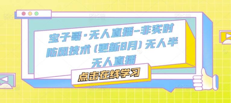 宝子哥·无人直播-非实时防风技术(更新25年6月)无人半无人直播-云启源码