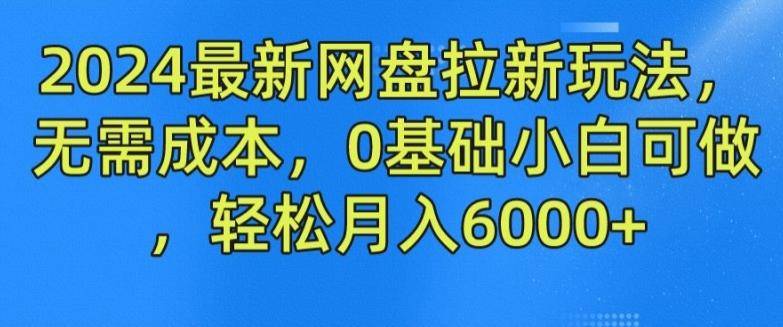 2024最新网盘拉新玩法，无需成本，0基础小白可做，轻松月入6000+【揭秘】-云启源码