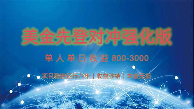 美金先登计划对冲强化版，2025年黑马中最暴力收益日收益1k-4k(可放大...-云启源码