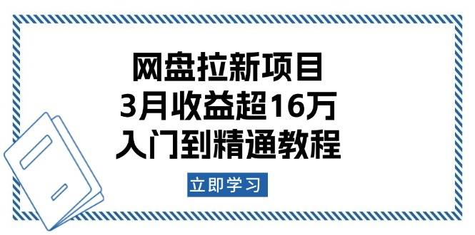 网盘拉新项目：3月收益超16万，入门到精通教程-云启源码