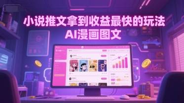小说推文拿到收益最快的玩法，AI漫画图文-云启源码