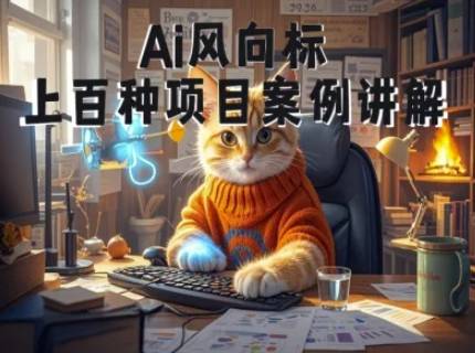Ai风向标-附100种项目案例玩法-0基础小白到大神ai视频商业应用教学-云启源码
