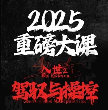 2025重磅大课，入世2，驾驭与控制-云启源码