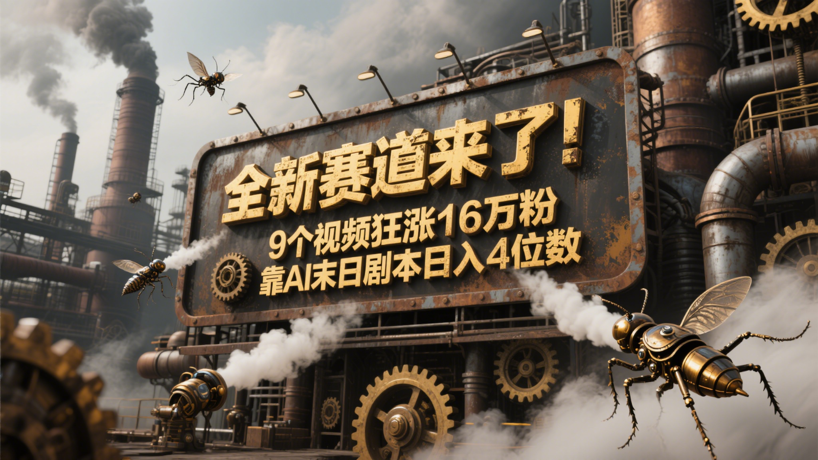 全新赛道来了！9个视频狂涨16万粉，靠AI末日剧本日入4位数，评论区爆肝追更！-云启源码