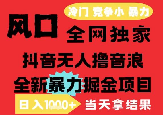 25年6月高爆抖音无人直播最新撸音浪掘金项目，解放双手小白可做，无脑日入1k+，门槛低【揭秘】-云启源码