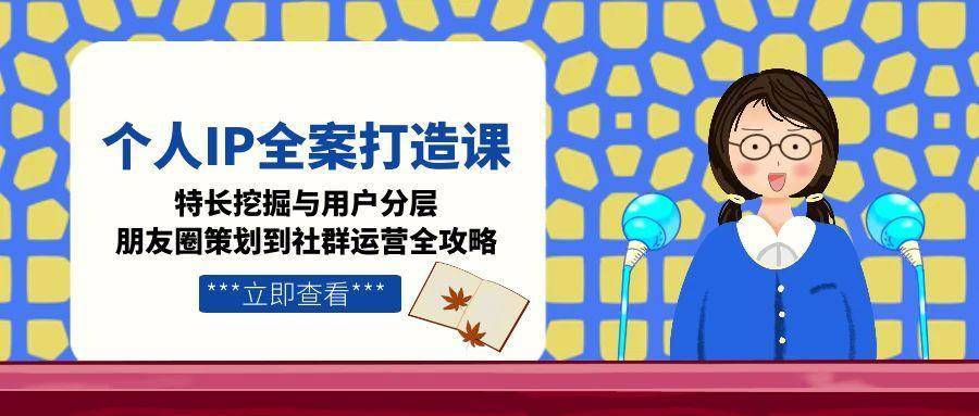 个人IP全案打造课，特长挖掘与用户分层，朋友圈策划到社群运营全攻略-云启源码