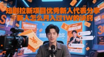 短剧拉新项目优秀新人代表分享新人怎么月入过1W的诀窍-云启源码