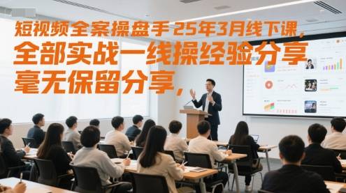 短视频全案操盘手25年3月线下课，全部实战一线操盘手经验分享，毫无保留分享，全是干货-云启源码