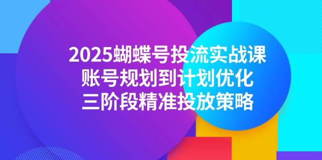 2025蝴蝶号投流实战课，账号规划到计划优化，三阶段精准投放策略-云启源码