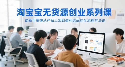 淘宝无货源创业系列课，助新手掌握从产品上架到盈利选品的全流程方法论-云启源码
