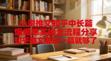 小说推文知乎中长篇爆单实操全流程分享，知乎推文看这一篇就够了-云启源码