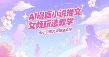 AI漫画小说推文女频玩法教学，AI小说推文变现全流程-云启源码