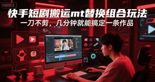 快手短剧搬运mt替换组合玩法，一刀不剪，几分钟就能搞定一条作品-云启源码