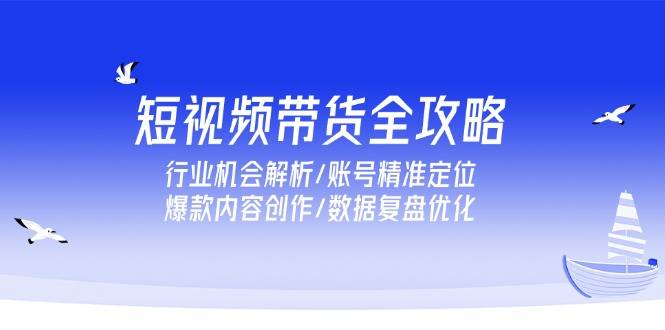 短视频带货全攻略，行业机会解析/账号精准定位/爆款内容创作/数据复盘优化-云启源码