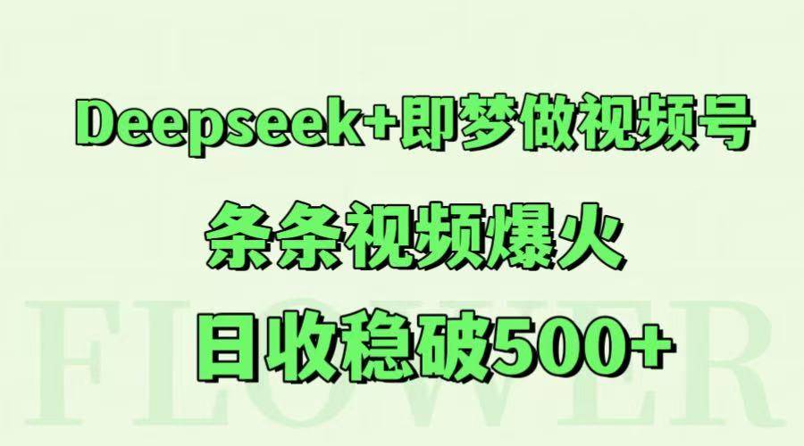 Deepseek+即梦做视频号，条条视频爆火，日收稳破500+-云启源码