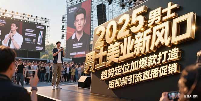 2025男士美业新风口，趋势定位加爆款打造，短视频引流直播促销-云启源码
