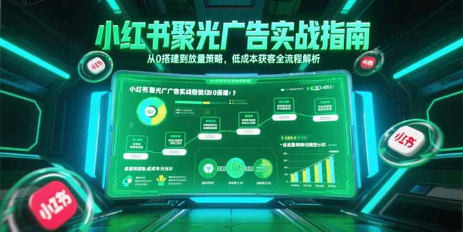 小红书聚光广告实战指南，从0搭建到放量策略，低成本获客全流程解析-云启源码