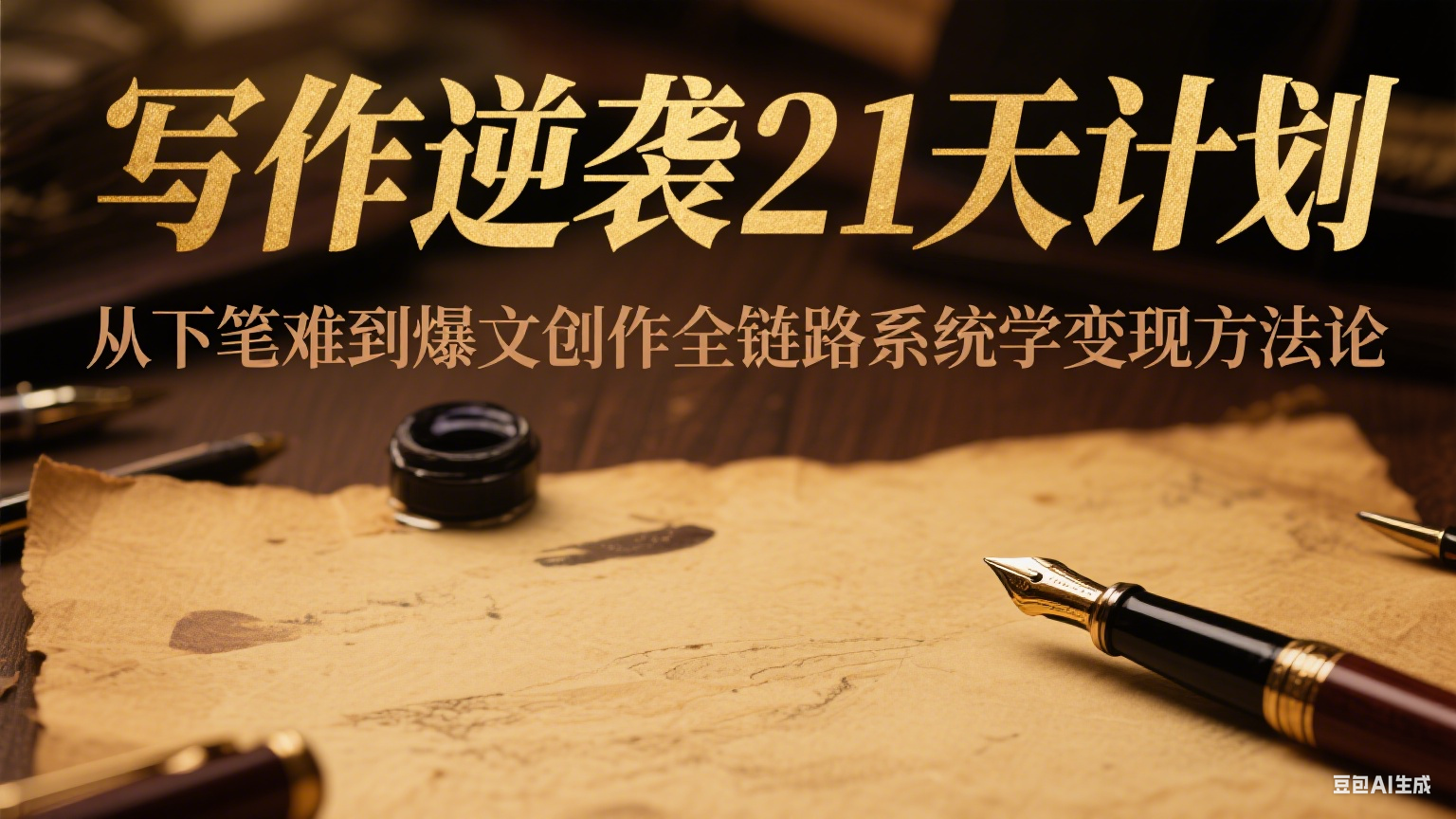 写作逆袭21天计划：从下笔难到爆文创作全链路系统学变现方法论-云启源码