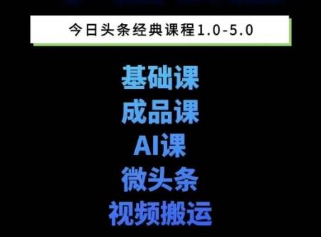 头条图文课1-5期教你头条图文写作、微头条、视频搬运变现，适合新手快速起号玩法-云启源码