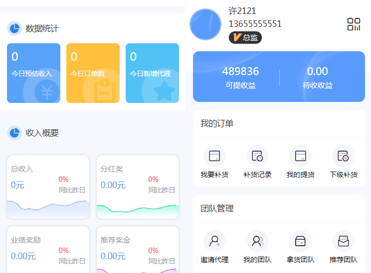 微商代理商补货商城系统源码-云启源码