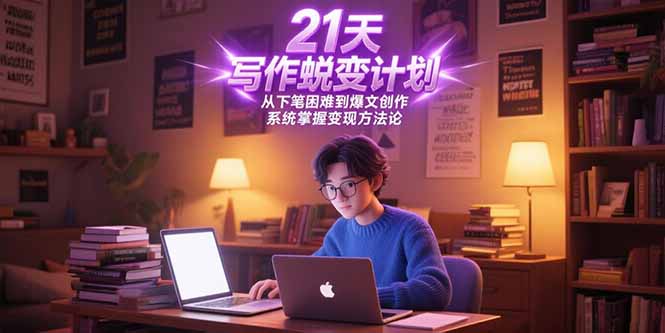 21天写作蜕变计划，从下笔困难到爆文创作，系统掌握变现方法论-云启源码