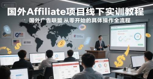 国外Affiliate项目线下实训教程，国外广告联盟从零开始的具体操作全流程-云启源码