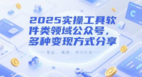 2025实操工具软件类领域公众号，多种变现方式分享-云启源码