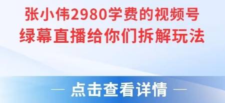 张小伟2980付费额视频号绿幕直播给你们拆解玩法-云启源码