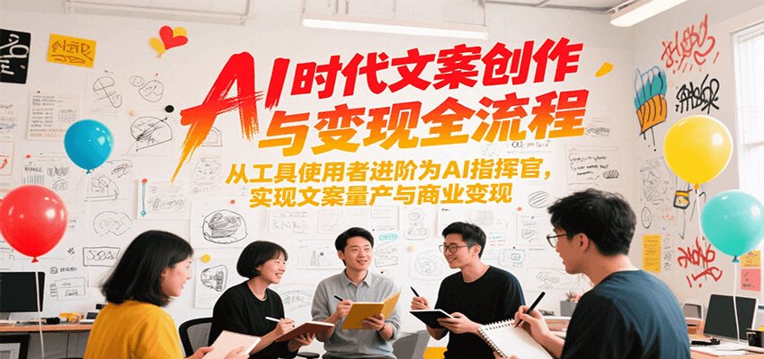 AI时代文案创作与变现全流程，从工具使用者进阶为AI指挥官，实现文案量产与商业变现-云启源码