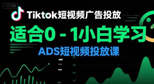 Tiktok短视频广告投放，适合0-1小白学习ADS短视频投放课-云启源码