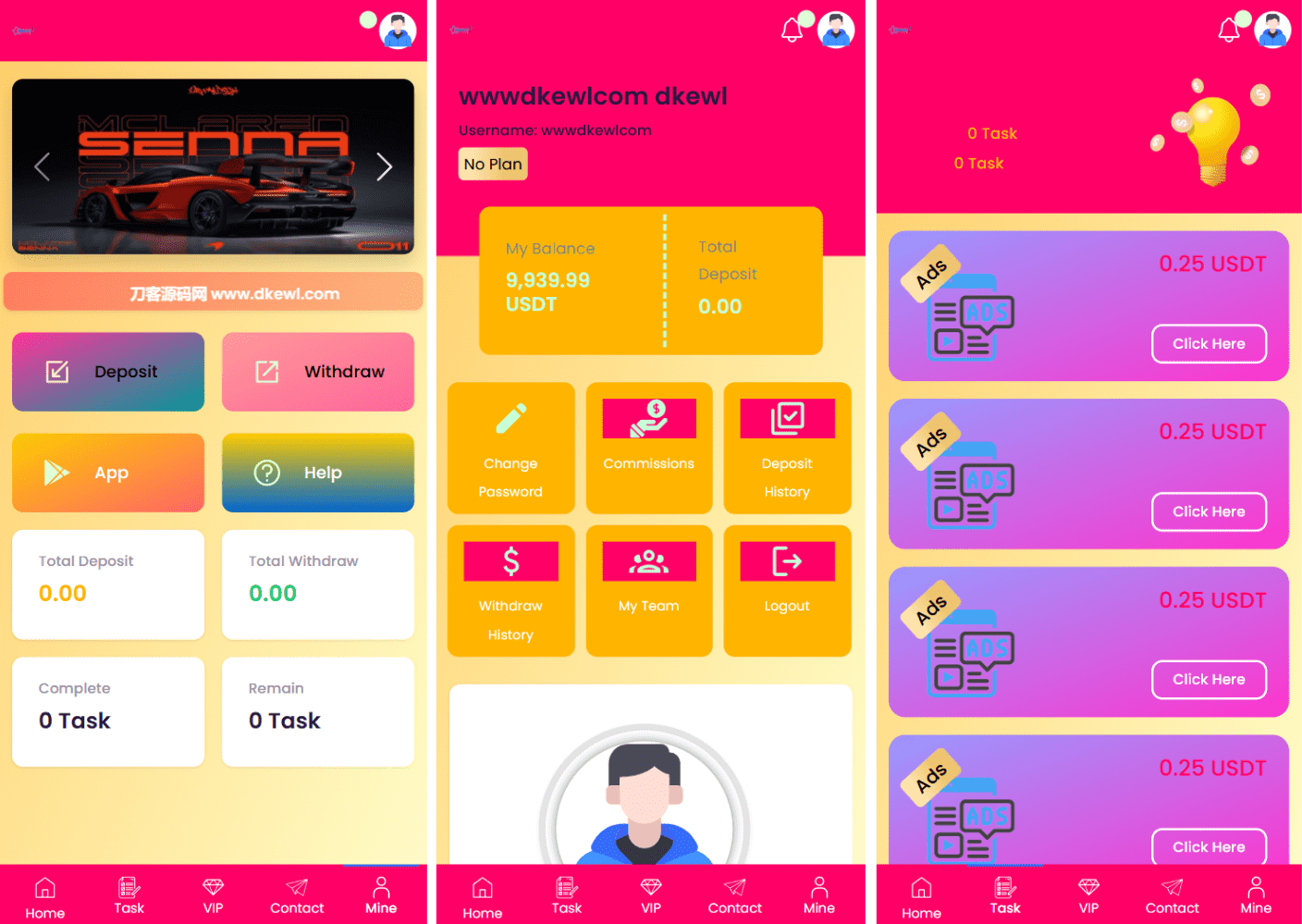 SENNA海外广告奖励投资理财源码/附详细教程-云启源码