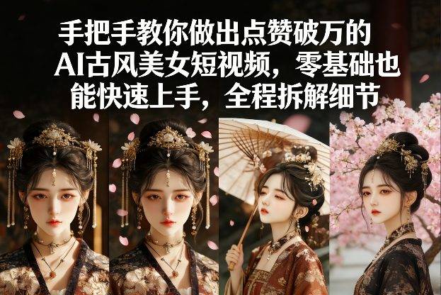 手把手教你做出点赞破万的AI古风美女短视频，零基础也能快速上手，全程拆解细节-云启源码