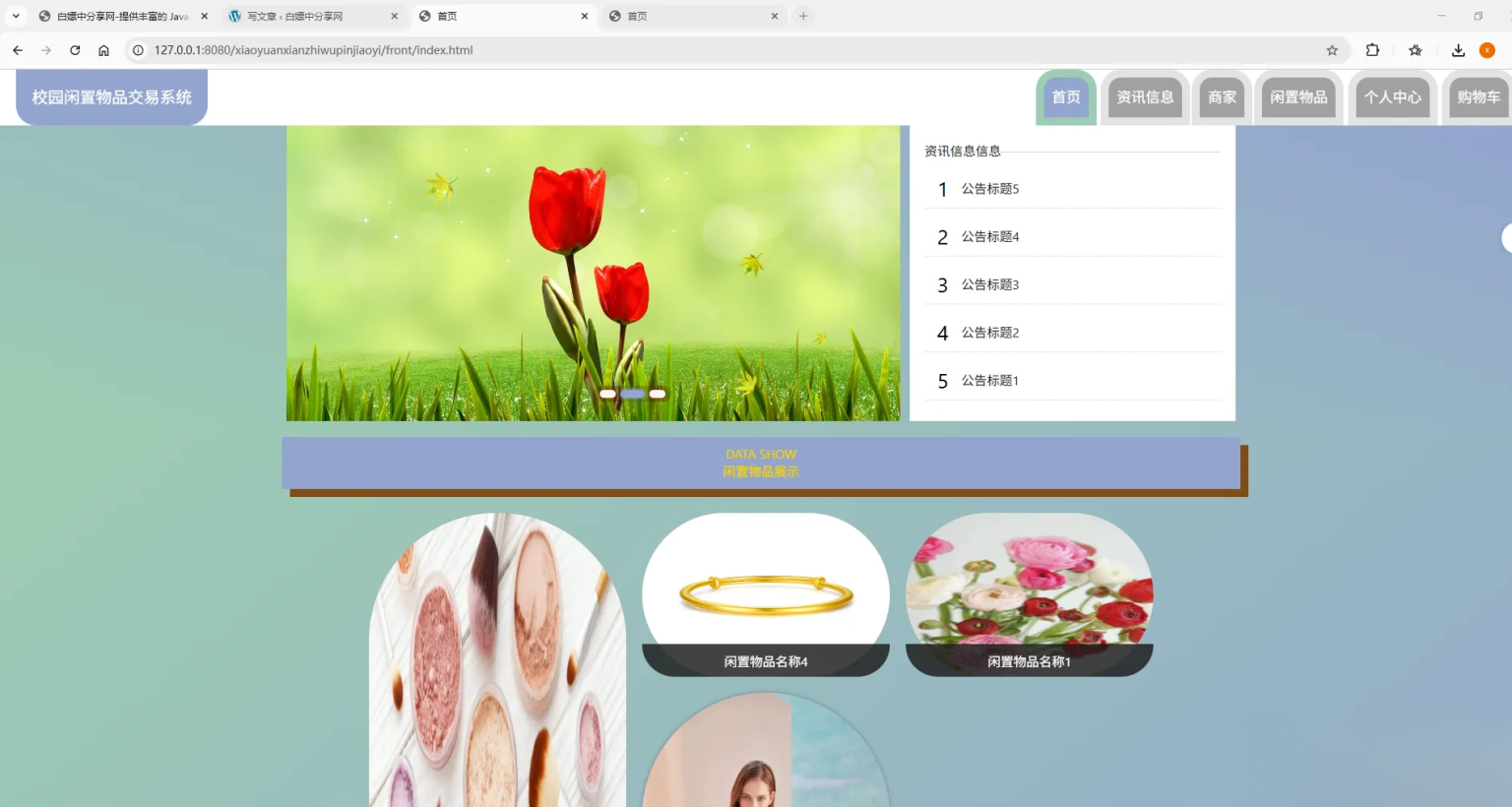 基于Spring Boot的校园闲置物品交易系统代码-云启源码