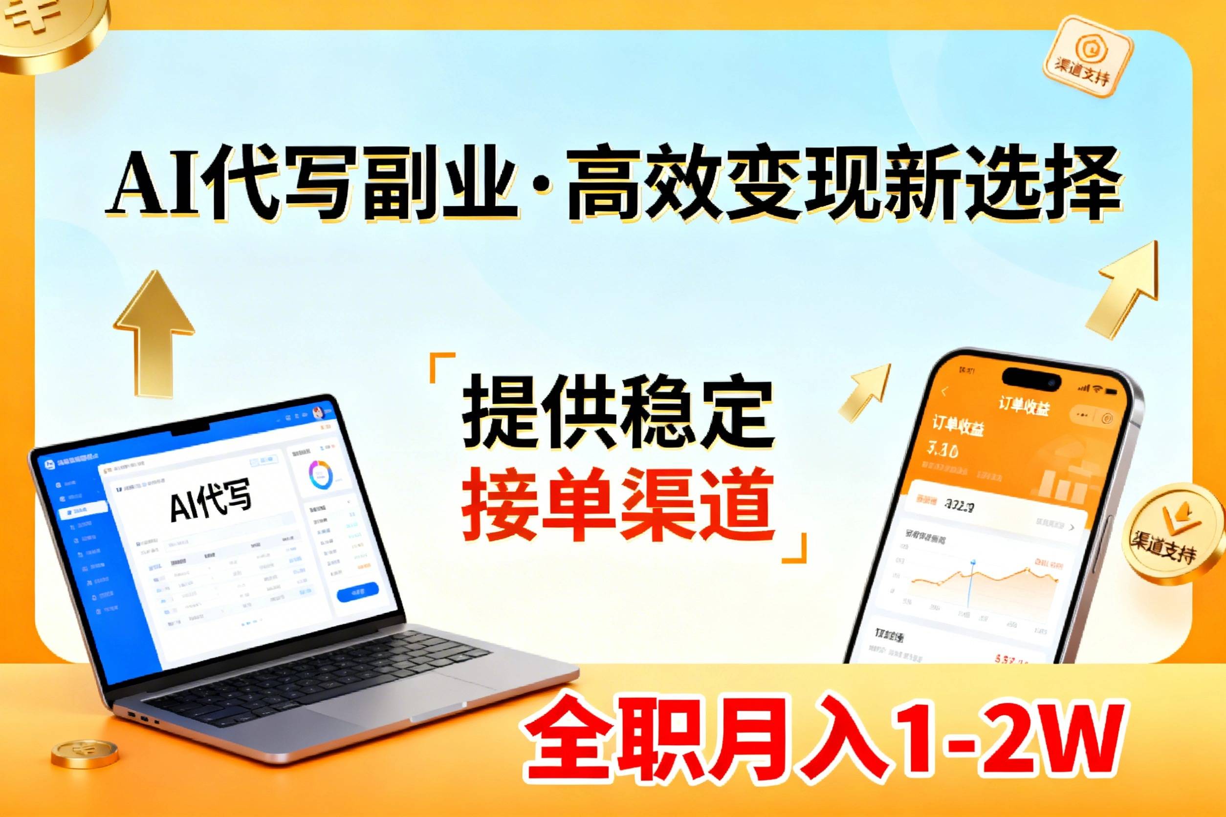 AI代写副业，高效变现，提供渠道，永不失业副业兼职 全职月入1-2W【SOP手册】-云启源码