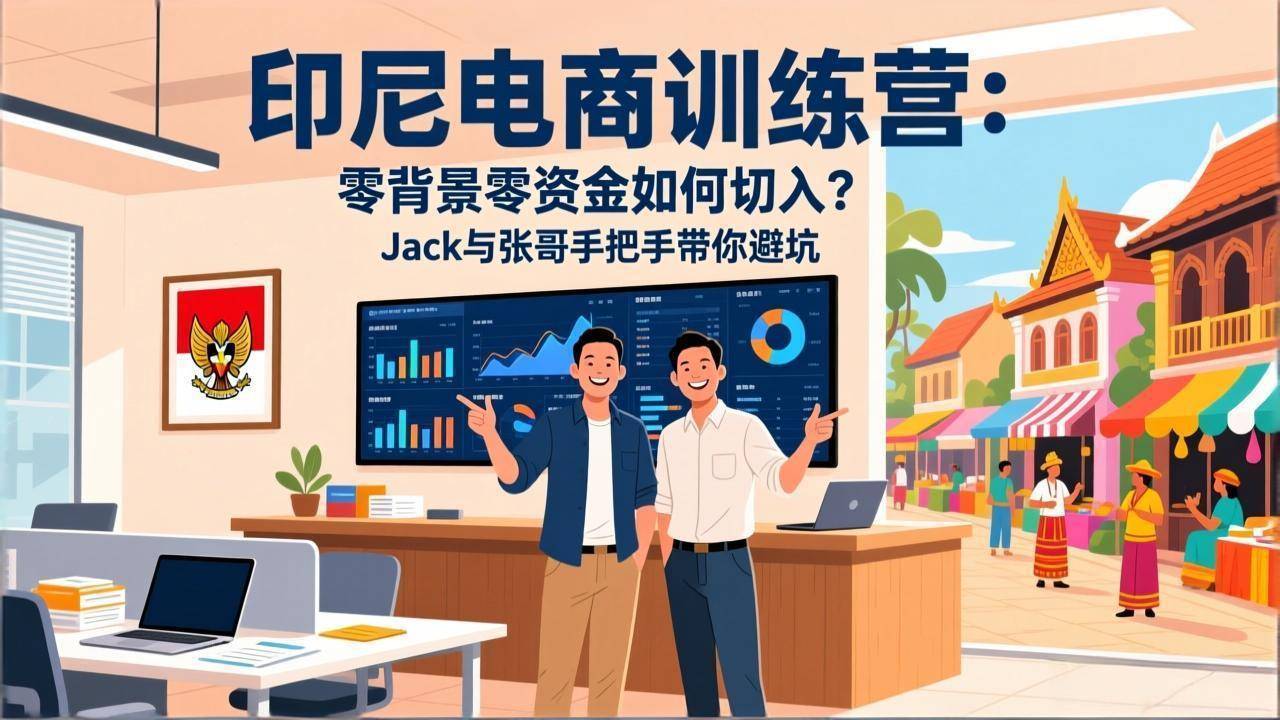 印尼电商训练营：零背景零资金如何切入？Jack与张哥手把手带你避坑-云启源码