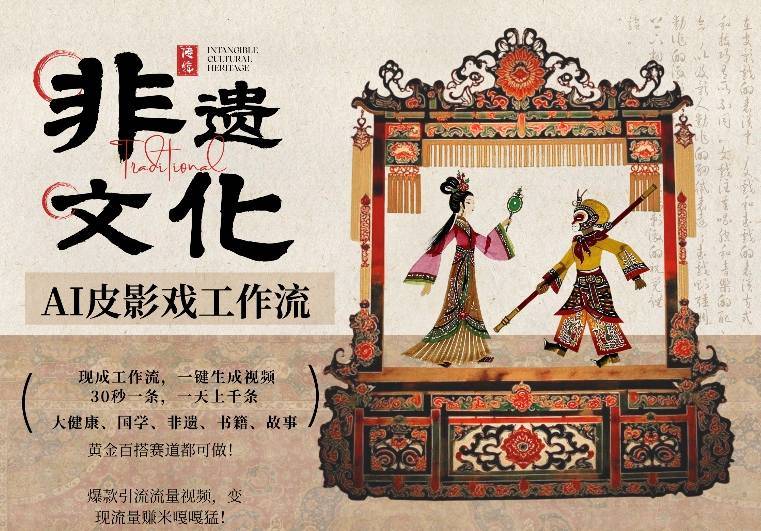 AI一键生成民俗文化非遗皮影戏视频，一刀不剪无需剪辑，30S一条，一天上百条，流量财富嘎嘎猛-云启源码