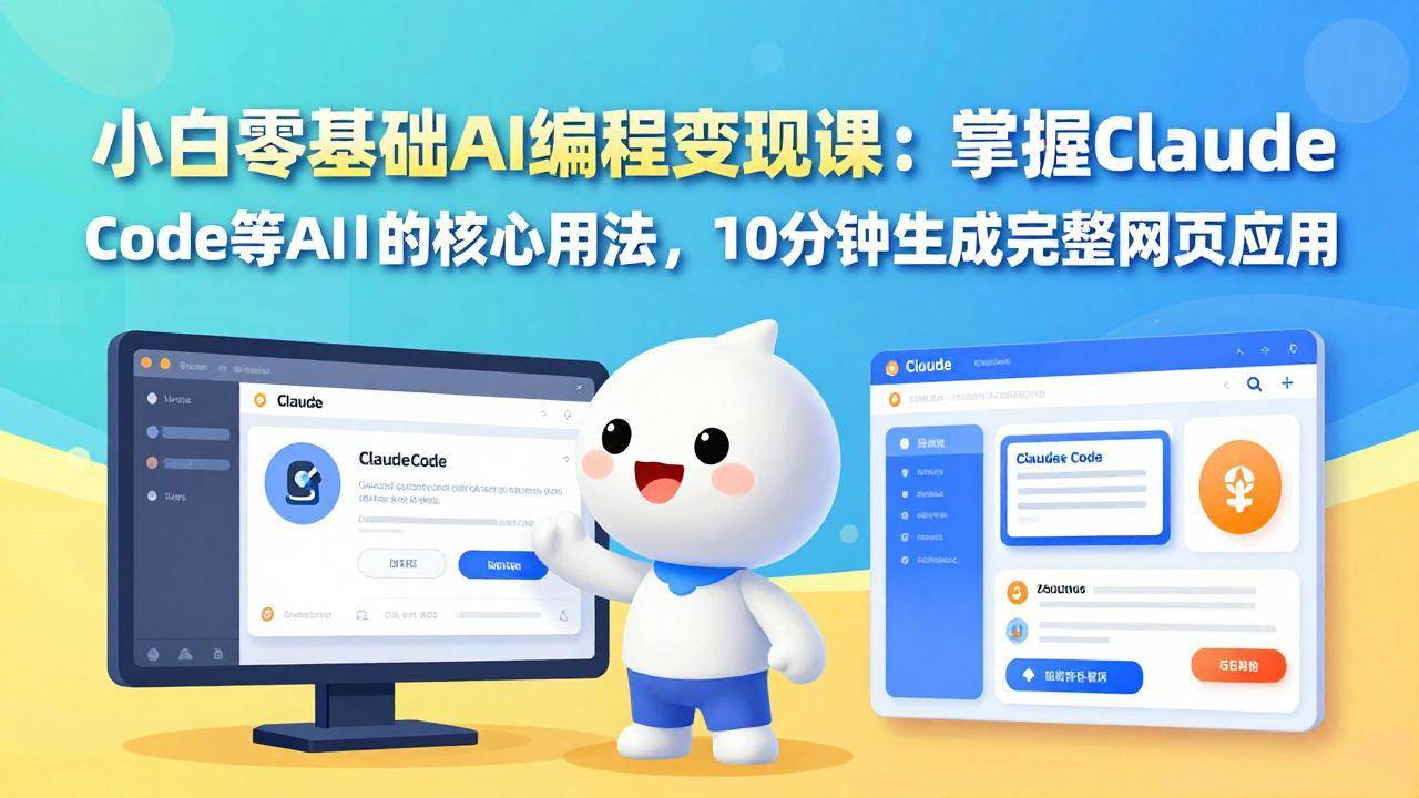 小白零基础AI编程变现课：掌握Claude Code等AI工具的核心用法，10分钟生成完整网页应用-云启源码
