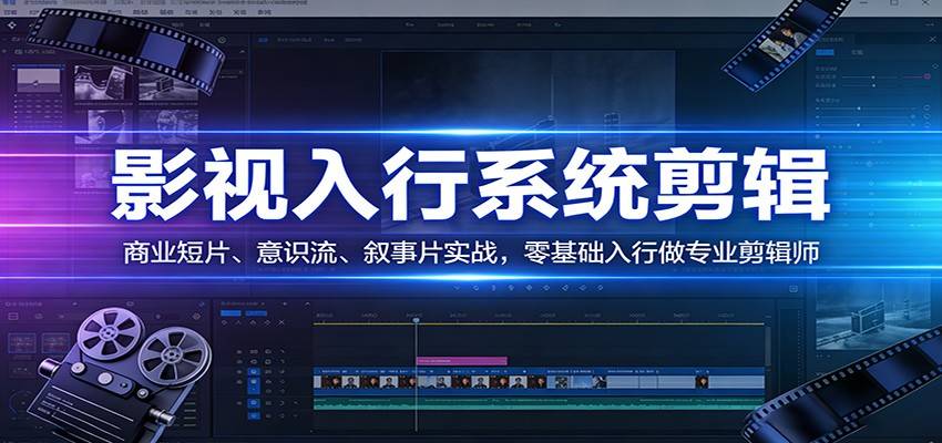 影视系统剪辑，商业短片、意识流、叙事片实战，零基础入行做专业剪辑师-云启源码