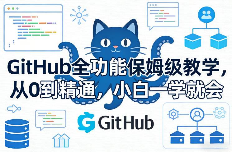 GitHub全功能保姆级教学，从0到精通，小白一学就会-云启源码