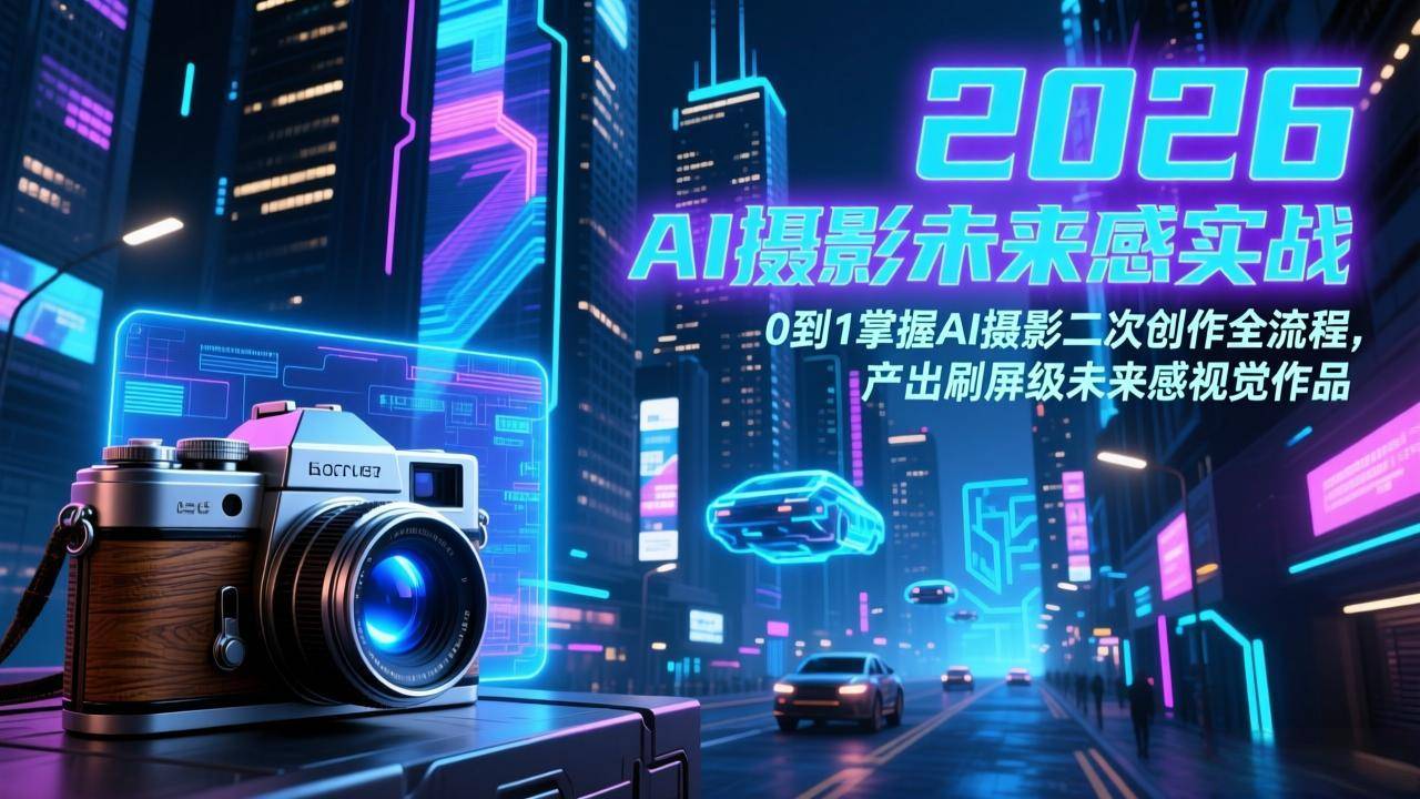 2026 AI摄影未来感实战：0到1掌握AI摄影二次创作全流程，产出刷屏级未来感视觉作品-云启源码