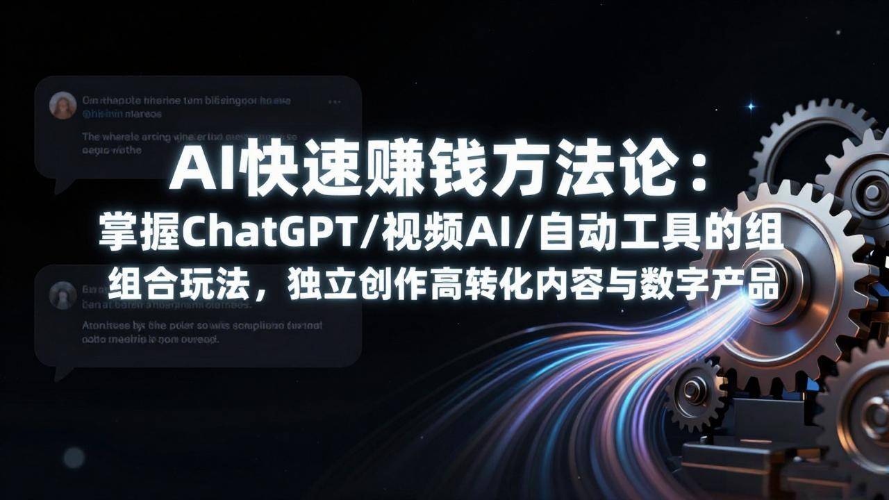 AI快速赚钱方法论：掌握ChatGPT/视频AI/自动化工具的组合玩法，独立创作高转化内容与数字产品-云启源码