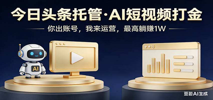 头条号AI托管，我提供作品，你提供账号，每天5分钟发布，小白躺赚3000+-云启源码