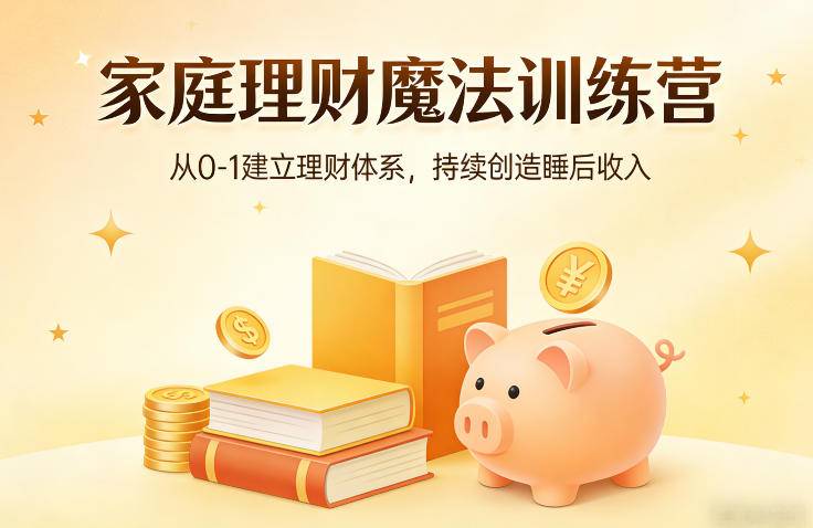 家庭理财魔法训练营，从0-1建立理财体系，持续创造睡后收入-云启源码