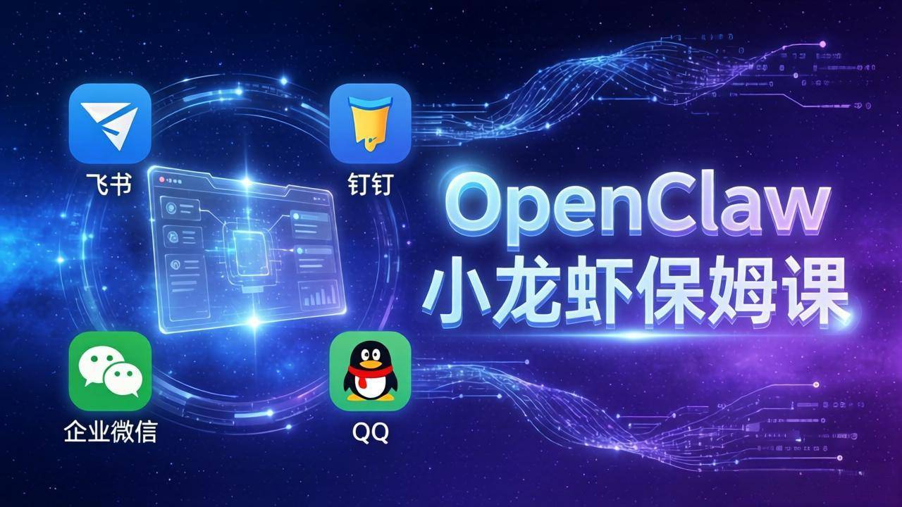 OpenClaw小龙虾保姆课： Windows/macOS/Linux/Docker全系统安装，飞书+钉钉+企业微信+QQ 全接入-云启源码