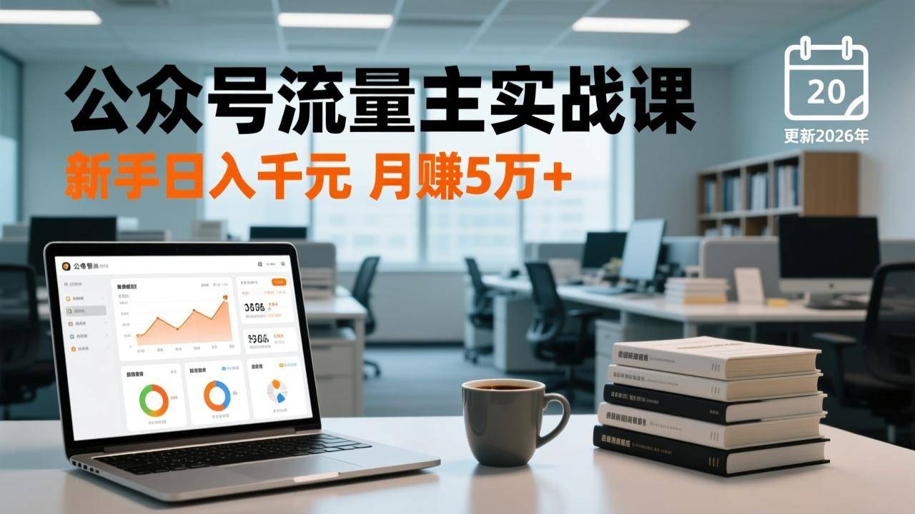 公众号流量主实战课-更新26年3月，爆文写作、流量池运营、多平台分发，新手日入千元月赚5w+-云启源码