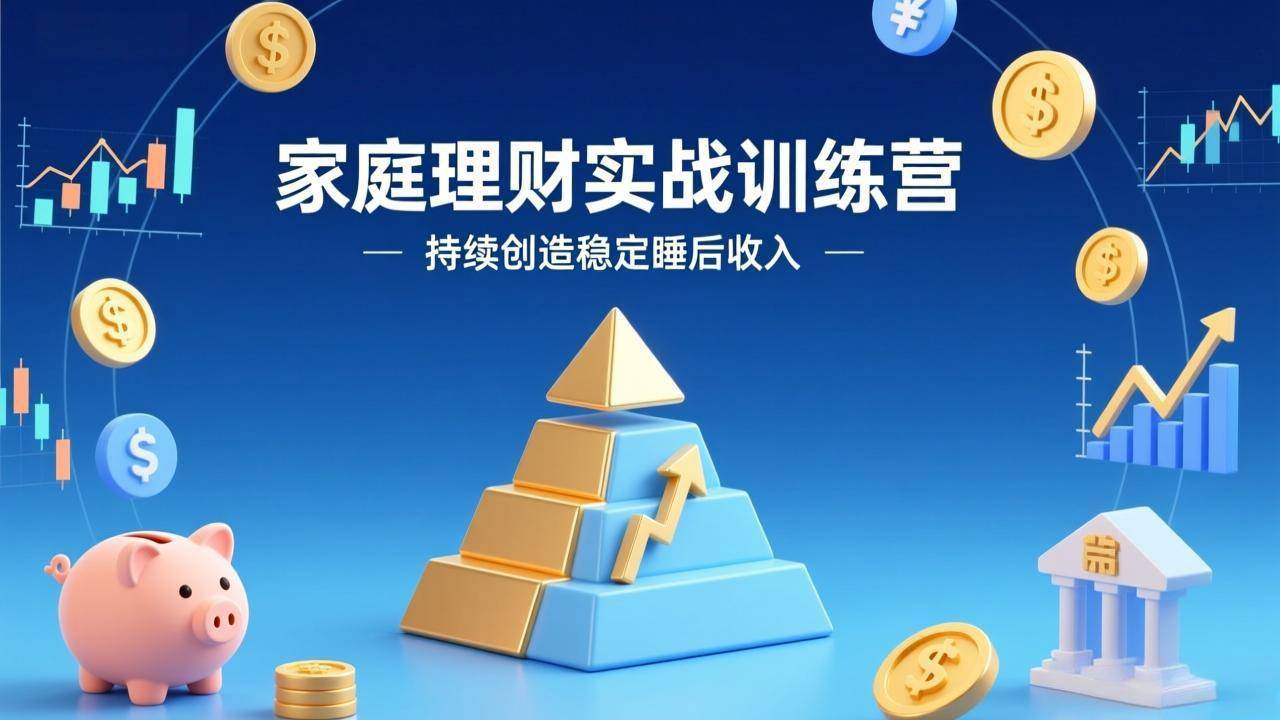 家庭理财实战训练营：从0到1建体系，三阶进阶层层递进，助你持续创造稳定睡后收入-云启源码