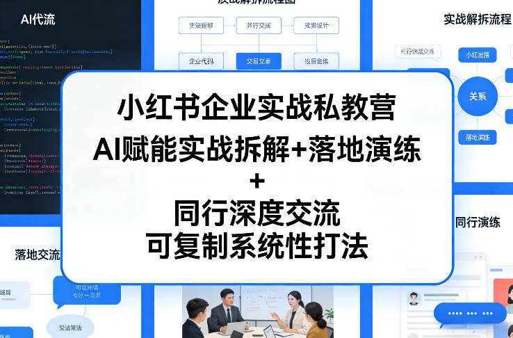 小红书企业实战私教营，AI赋能实战拆解+落地演练+同行深度交流，可复制系统性打法-云启源码
